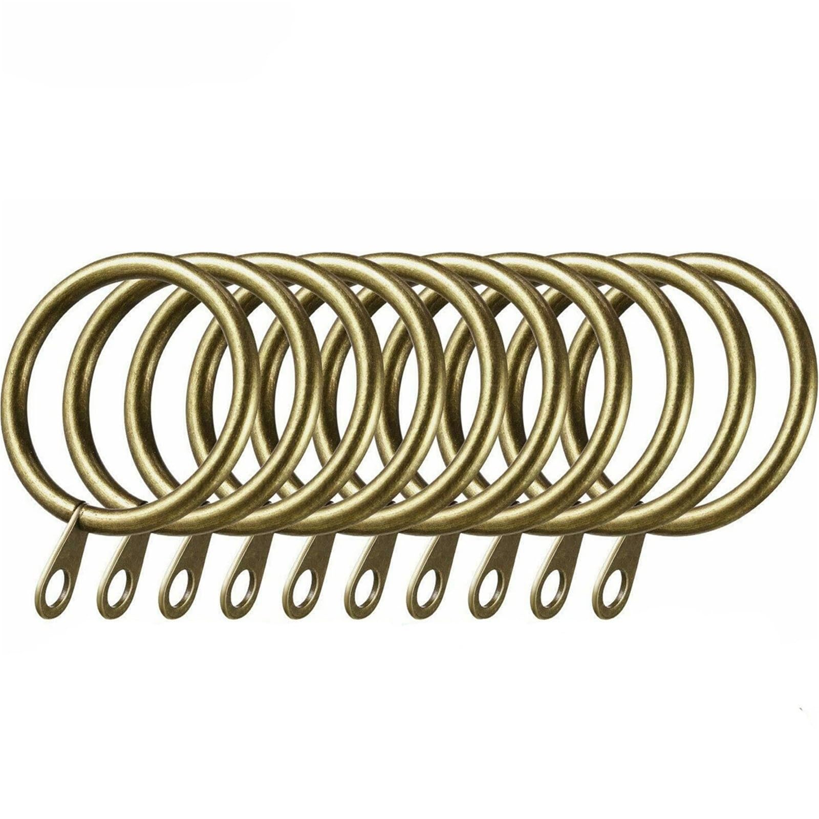 Shower Curtain Rings Metal Curtain Rings Hanging Hooks for Curtains Rods Pole Voile Heavy Duty(Brass,24PCS)