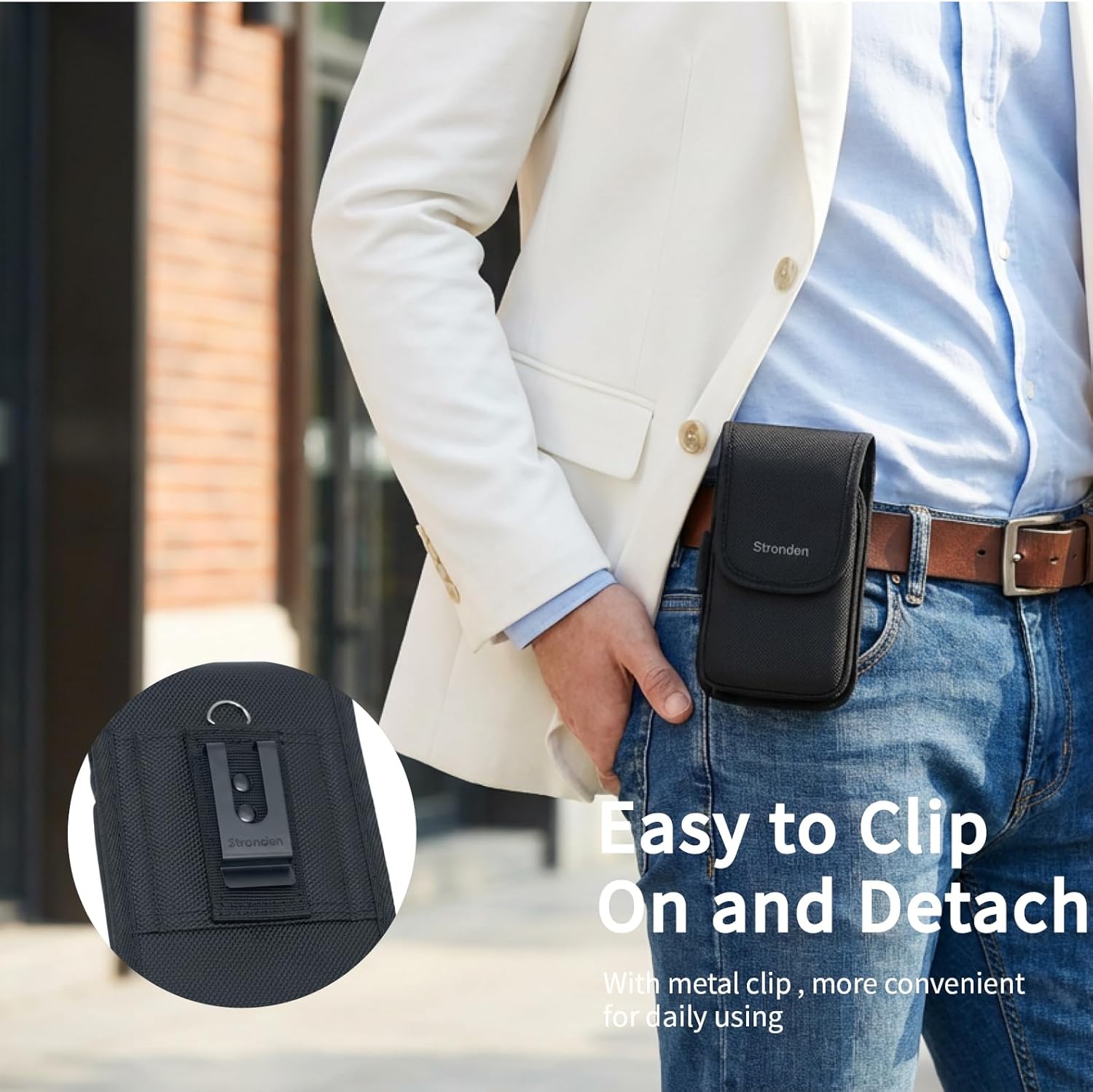 Heavy Duty Holster for iPhone 17 Pro Max,16 Pro Max, 16 Plus, 15 Pro Max, 15 Plus, 14 Pro Max, 14 Plus, 13 Pro Max, 12 Pro Max - Military Grade Nylon Belt Pouch (Fits Armor/Battery Case) - Image 3