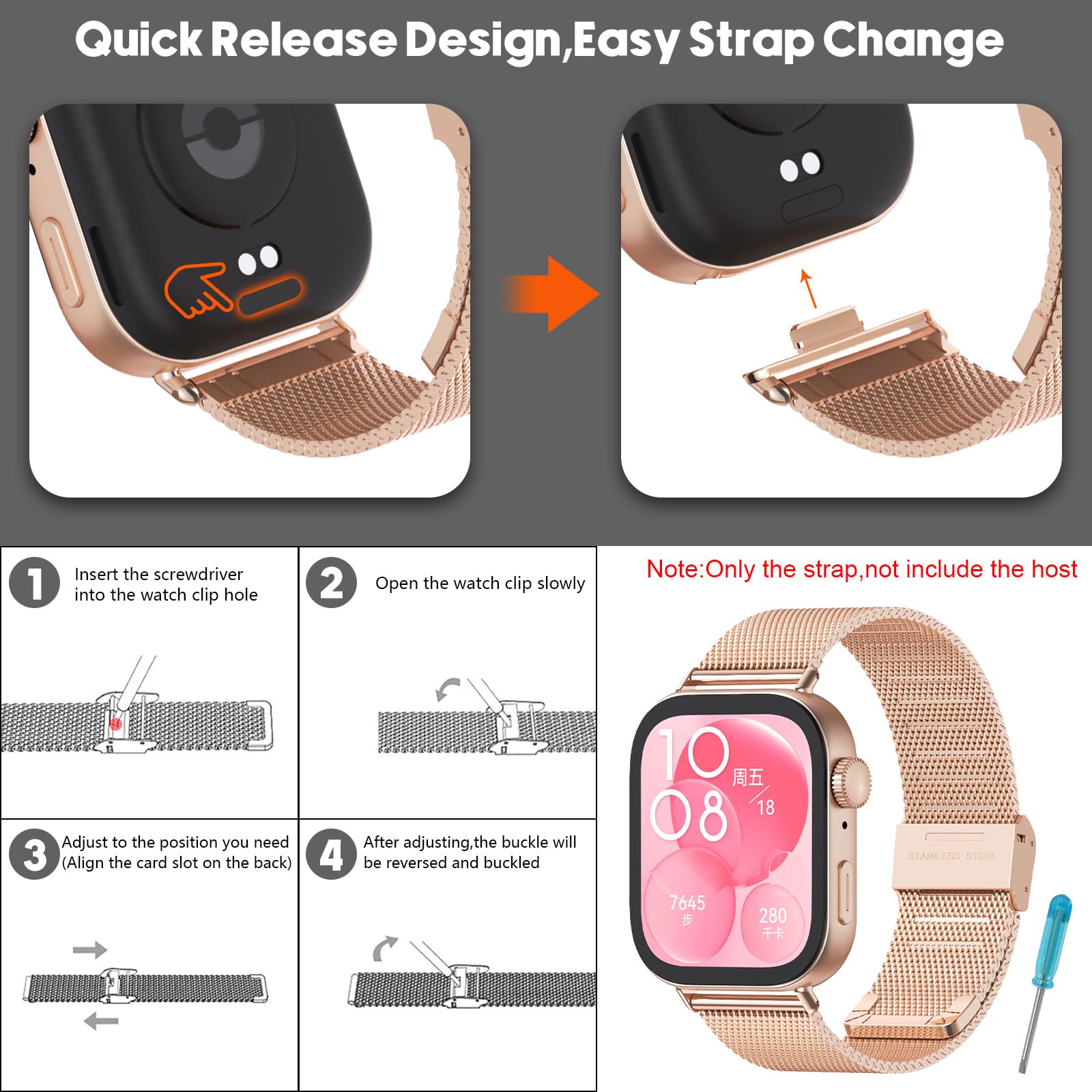 Metalowa bransoletka kompatybilna z Huawei Watch Fit 3 regulowany pasek ze stali nierdzewnej metalowe bransoletki Huawei Watch Fit3 paski akcesoria