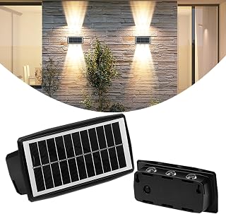 JIAXIZ Outdoor Lights Solar Powered,Solar Outdoor Garden Lights Home for Courtyards, Villas, Facade gateposts, etc.,IP65 Waterproof Decorative Wall Ambient Lights Up and Down Luminous,6 LED Light