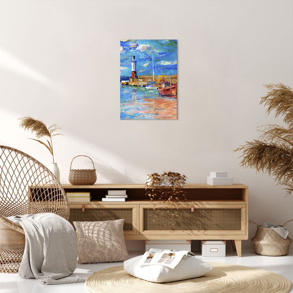 Quadro su Vetro Mare Spiaggia Ingresso Stampe da Parete in Vetro 70x50cm Quadri Moderni Soggiorno Camera da Letto Cucina 1 pezzo Piccoli Decorazione Murale Wall Art Grafica Immagini GAA70x50-4359