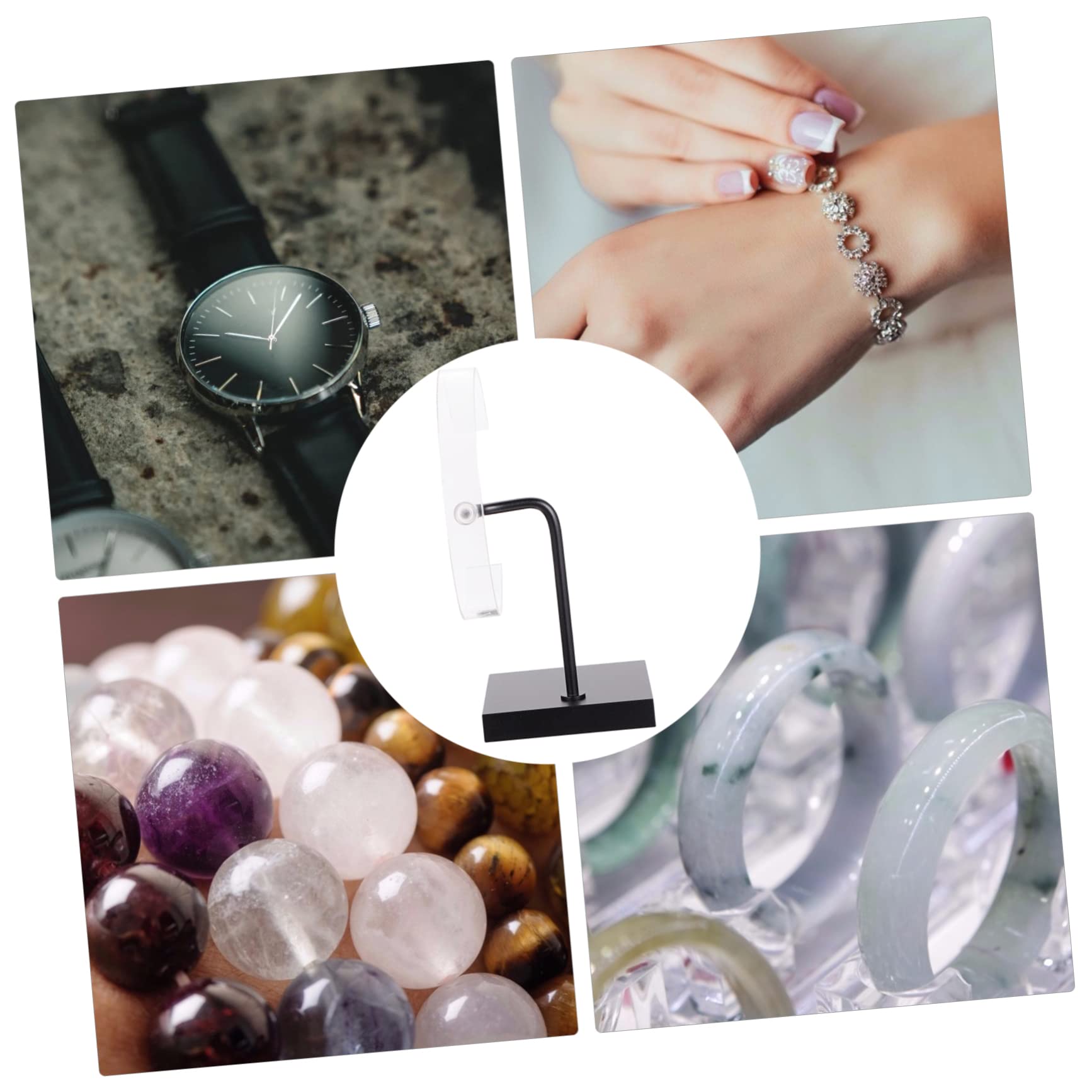 Gatuida 2 Stücke C Aufbewahrung Halskette Schwarz DREI Organisation Rack Professionell Schlafzimmer Nützlich Ständer Uhr Stütze Schmuck Klar Halter Metall Speicher Vitrine Zeigen