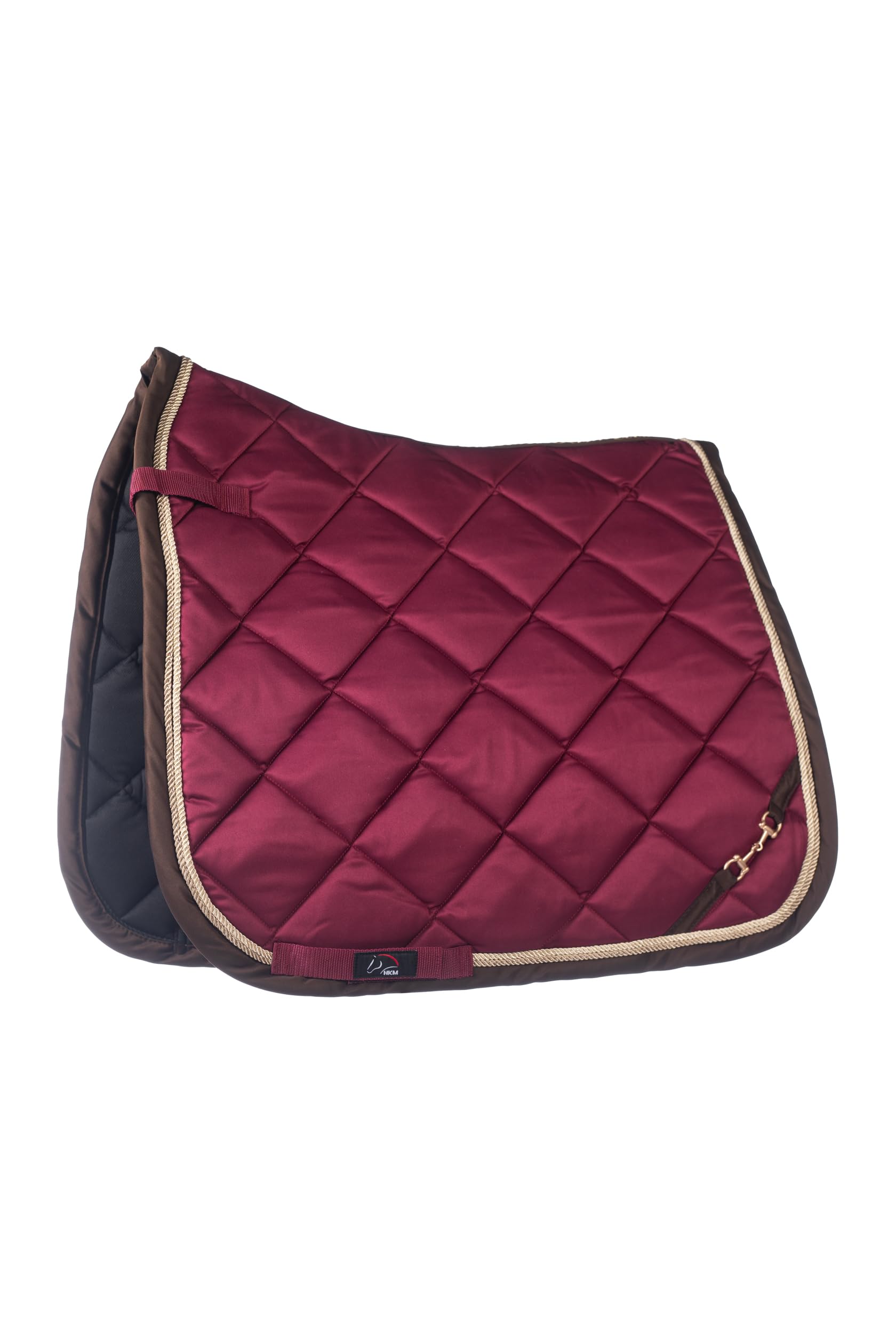Carapaçon Lauria Garrelli HKM Golden Gate Bits rouge foncé tapis selle cheval