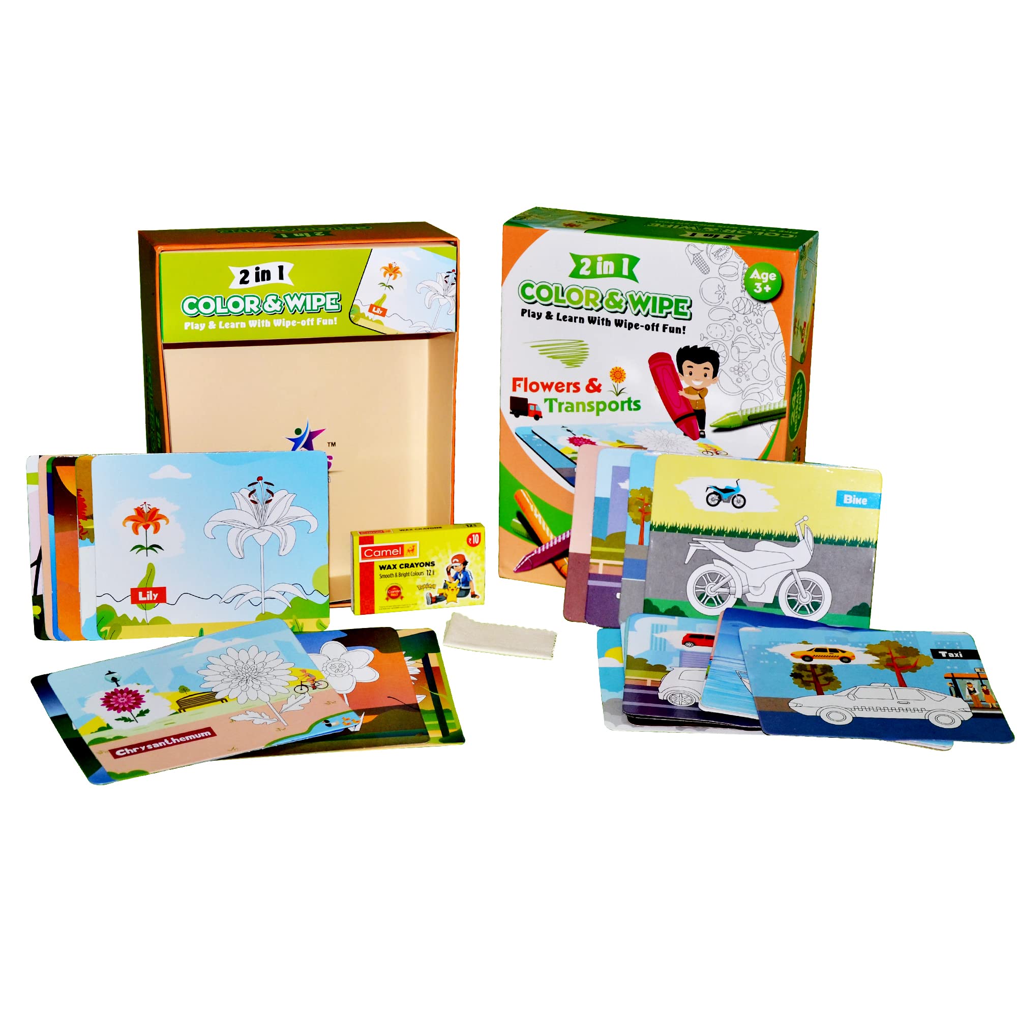 Buy of Toys Reusable Drawing Cards with Crayons Color for Kids