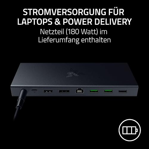 Razer USB 4 Dock - Station d'accueil Haute Vitesse à 14 Ports pour Les Jeux et la productivité - Prise en Charge de Deux écrans, Chargement de périphériques (3X USB-C, 5X USB-A, HDMI) Noir - 5