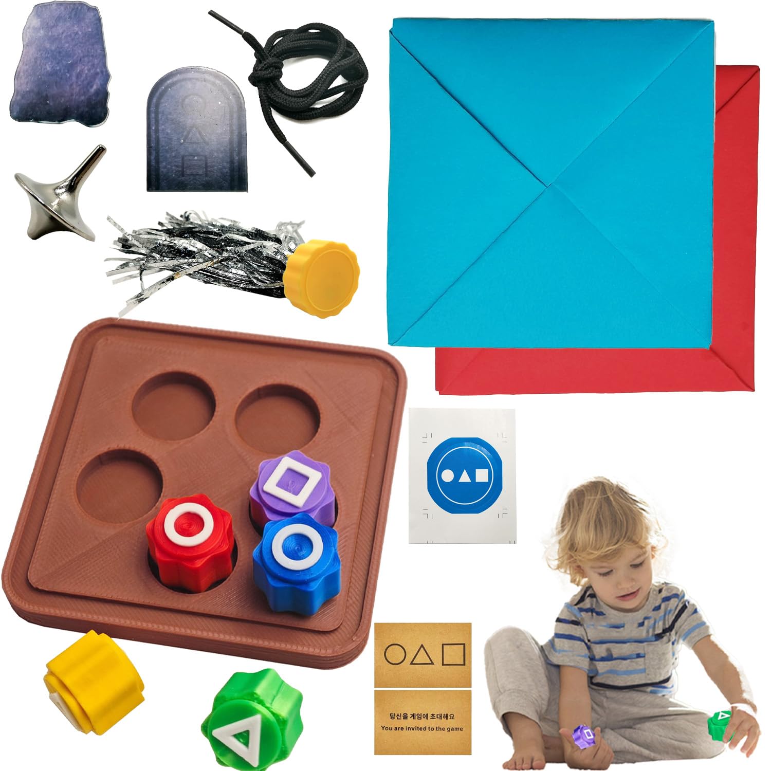Jeu Traditionnel Coréen Gonggi - 5 Pierres En Plastique - Jeu D'Adresse Et Concentration - Pour Tous Âges