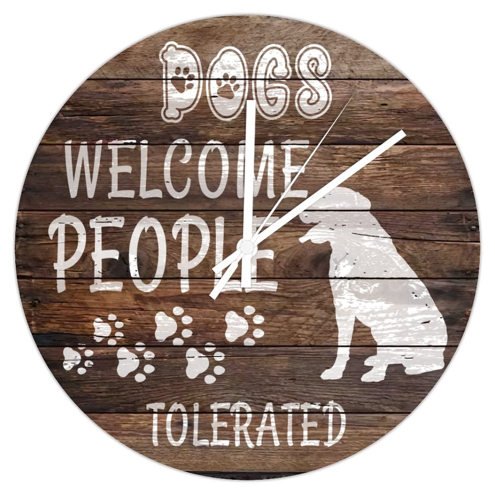 Horloge murale chien en PVC silencieuse pour décorer un salon chaleureux