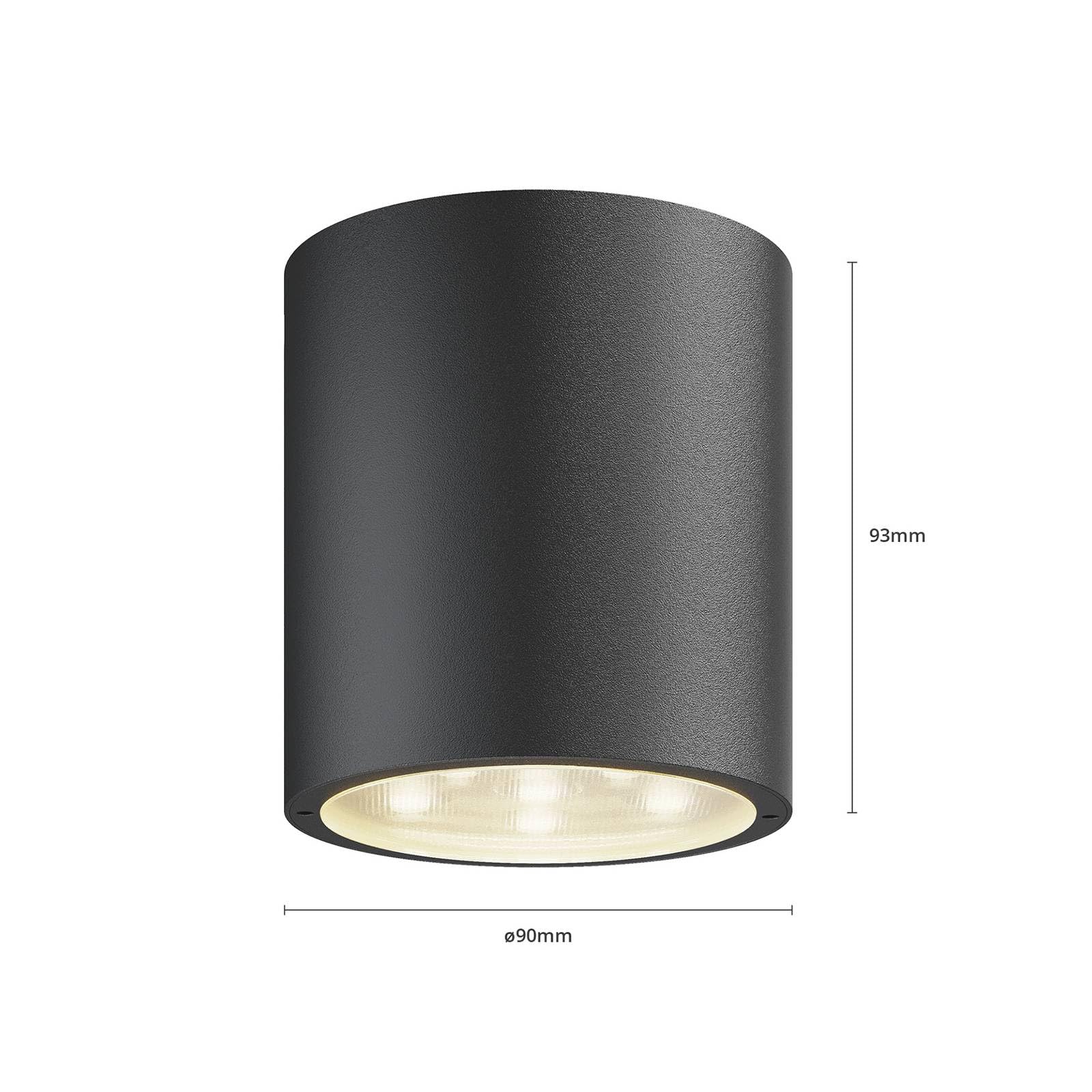 Lucande LED Deckenleuchten Meret (spritzwassergeschützt (Modern) in Schwarz aus Aluminium (1 flammig,) - Außenleuchte für Garten Terasse Balkon & Haus Deckenleuchte