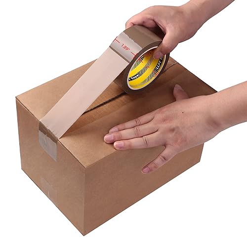 Miniatura 7 de LLPT Cinta de embalaje de 1.88 pulgadas x 65 yardas cada uno, paquete de 12 unidades marrón oscuro opaca, resistencia industrial, fuerte viscosidad,
