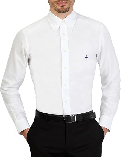 Amazon.com: Camisa Brooks Brothers 100015196 Blanco Slim – hombre, XXL,  Blanco : Ropa, Zapatos y Joyería