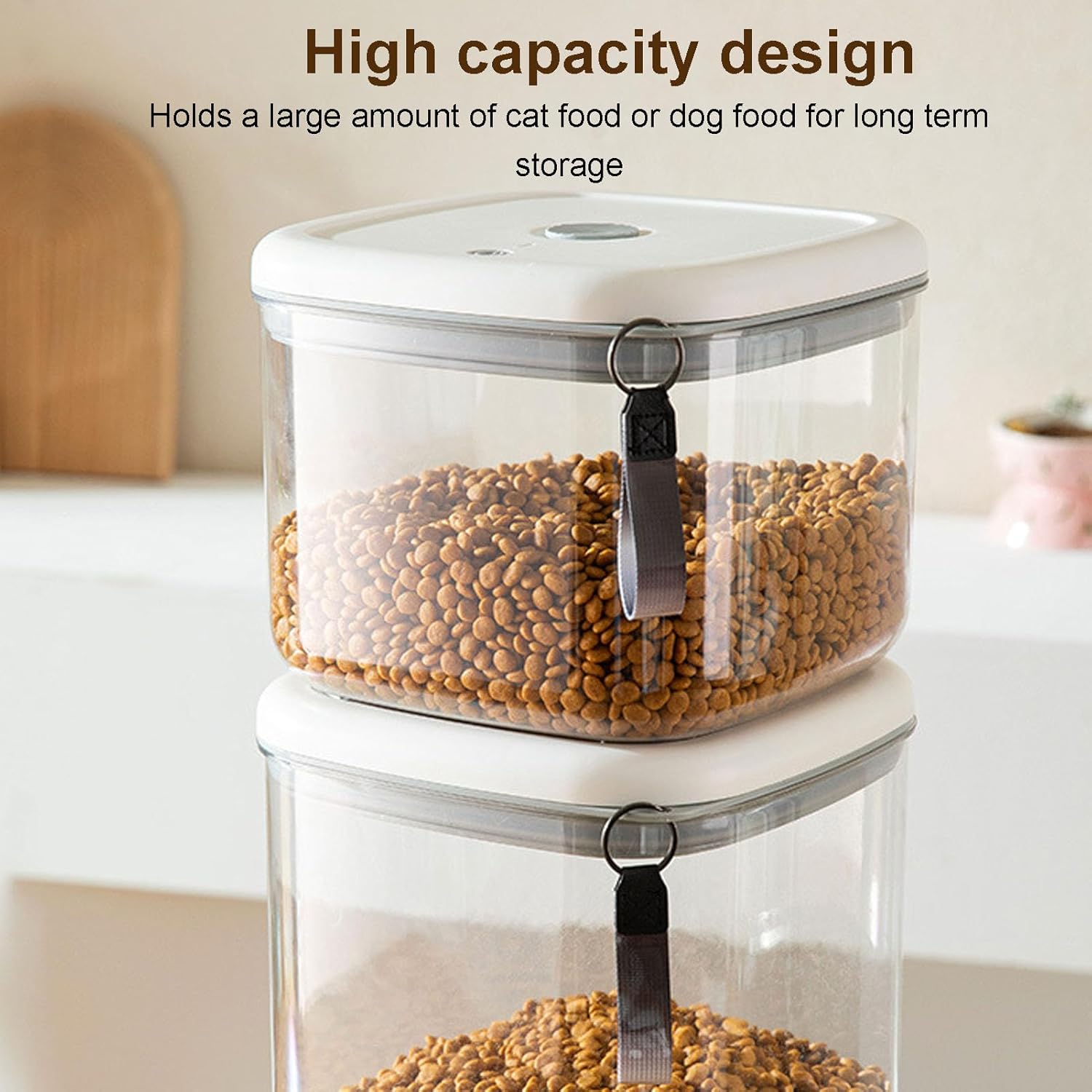 HEEPDD Large Capacity Cat Food Storage Container, Electric Vacuum Sealing Technology Easy to Operate with Vacuum Seal for Cats or Dogs