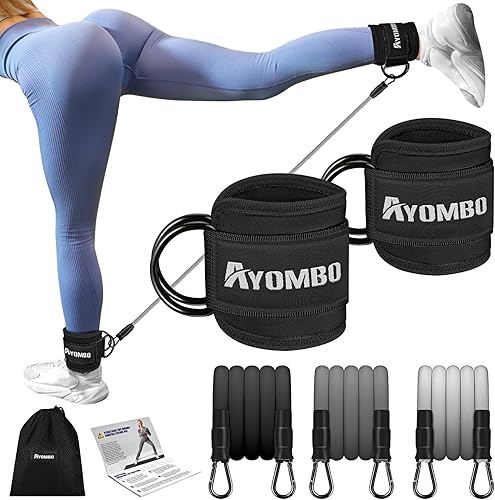 Bandas de resistencia con puños, bandas de tobillo para entrenamiento, equipo de fitness en casa para piernas y glúteos, bandas de ejercicio para