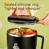 1300 ml Ramen Bowl Made of Stainless Steel with Lid Portable Delicious Instant Pasta Bowl with Folding Sticks and Chopsticks Microwave Safe