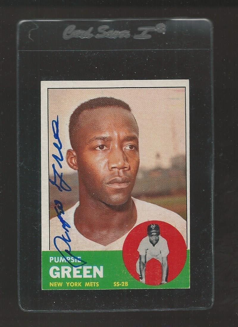 Pumpsie Green Signed Auto 1963 Topps 292 Baseball Card Autograph