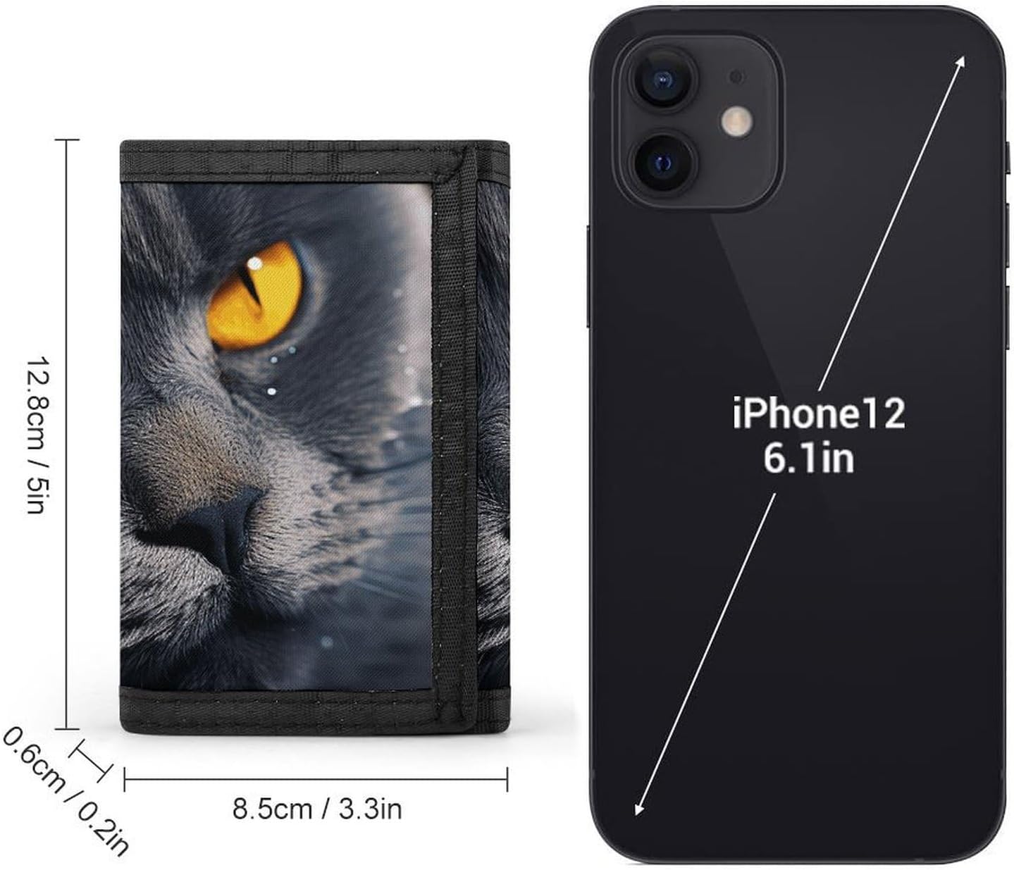 Cats with Yellow Eyes Trifold Wallets Slim Wallet Novelty Pocket Purse Multiple Card Slots Outdoor Travel Wallet Stylish Durable Wallets For Men Women