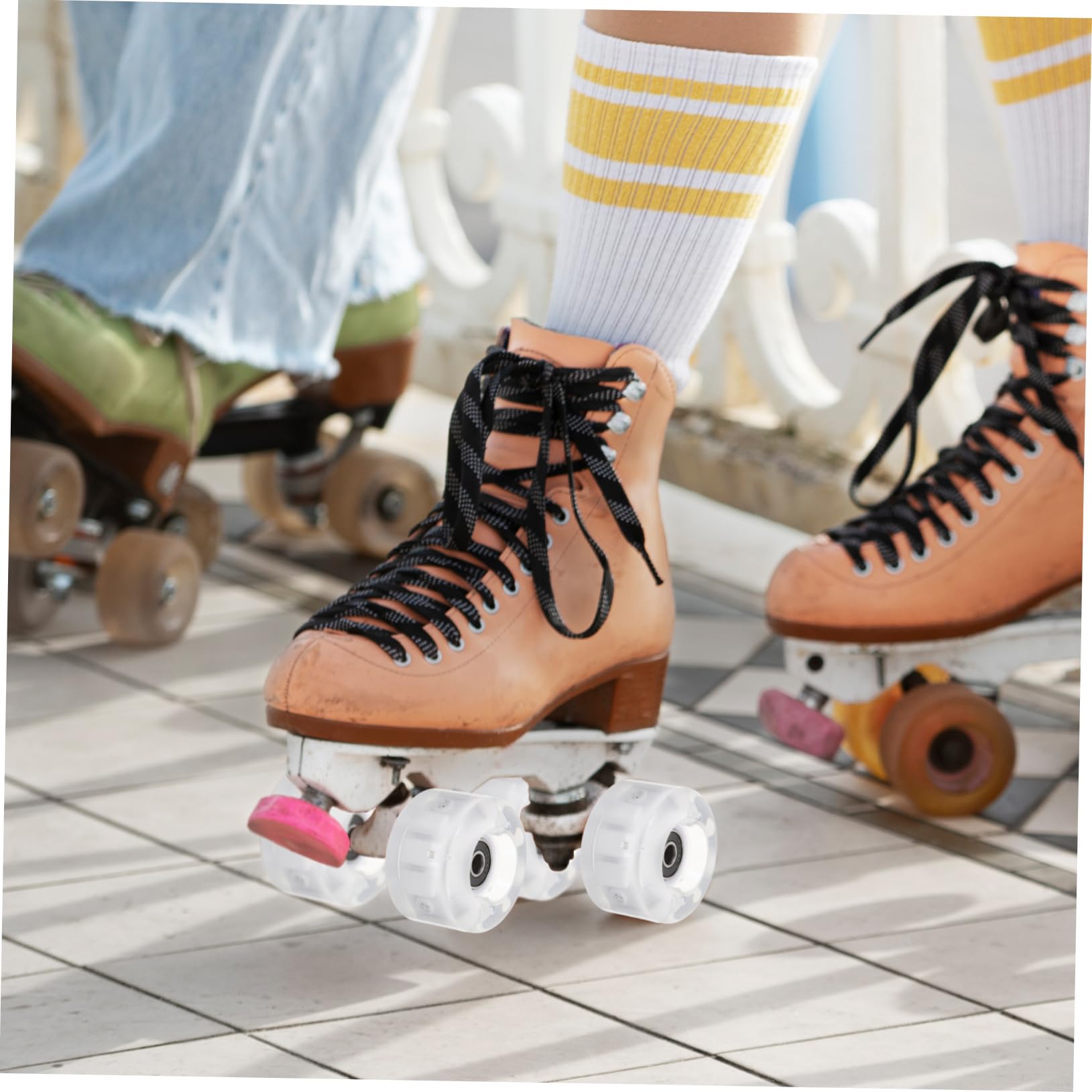 BIUDECO Skateboard Wheel Set 6 Light up Wheels for Roller Skating Skateboarding Scooter