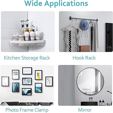 JIALTO Wall Hooks for Hanging Strong, Adhesive Hooks for Wall Heavy Duty, Wall hangings, Kitchen Accessories Items, Sticky Photo Frame Hangers (Pack of 20, Nail Hook) - Image 3