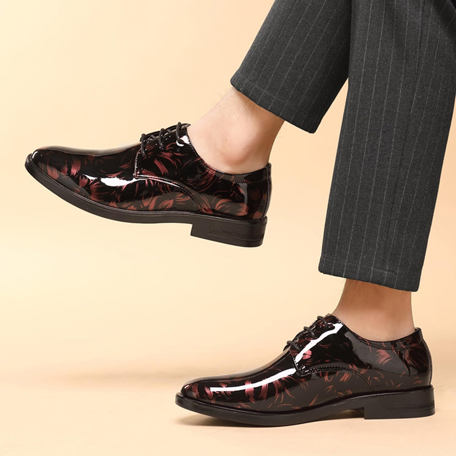 Scarpe Eleganti da Uomo Scarpe Oxford Stringate in Pelle PU | basse antiscivolo Classiche Casual A Punta Festa Cerimonia Matrimonio