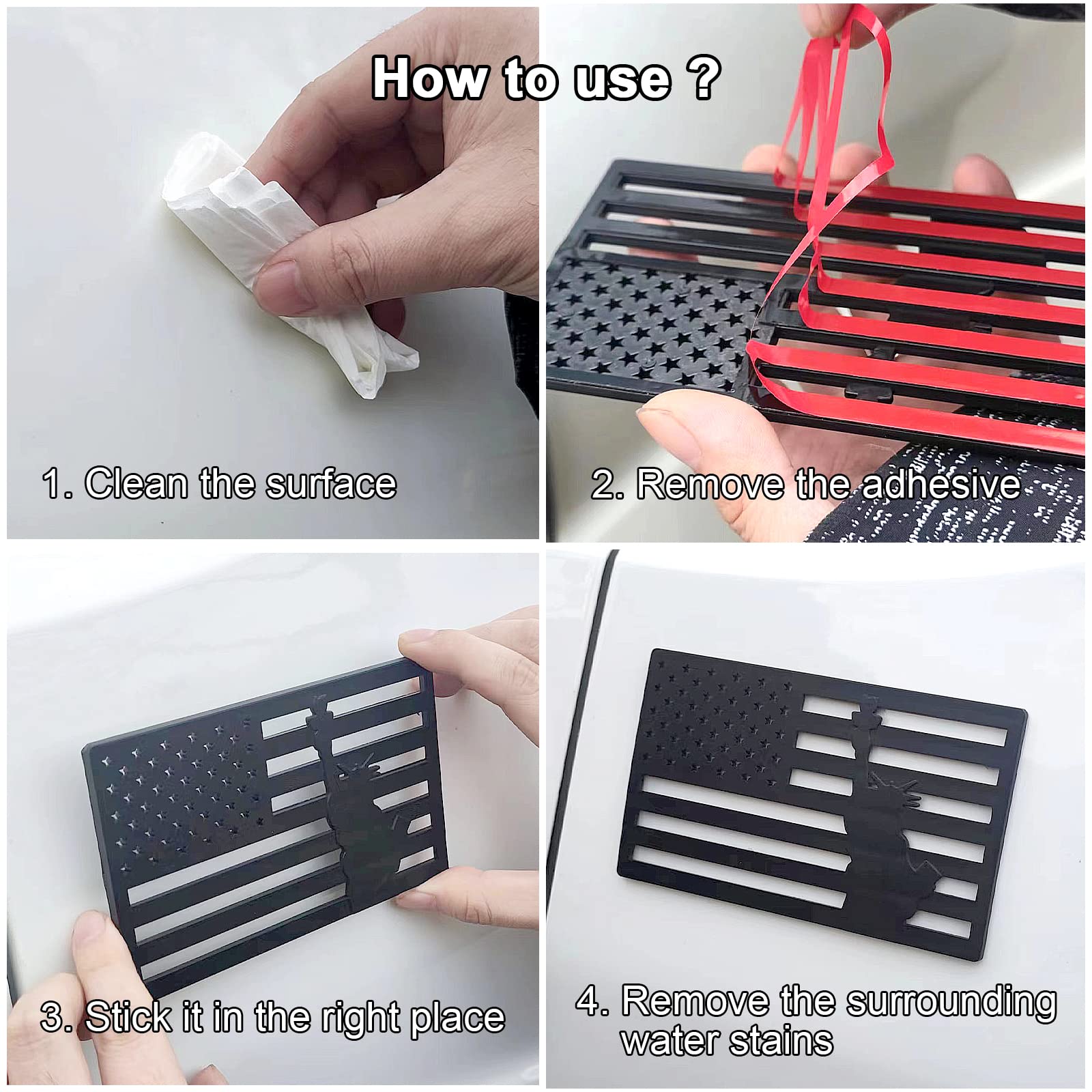 3D METAL American Flag Sticker Emblem Auto Decal Patriotic - Foto 4