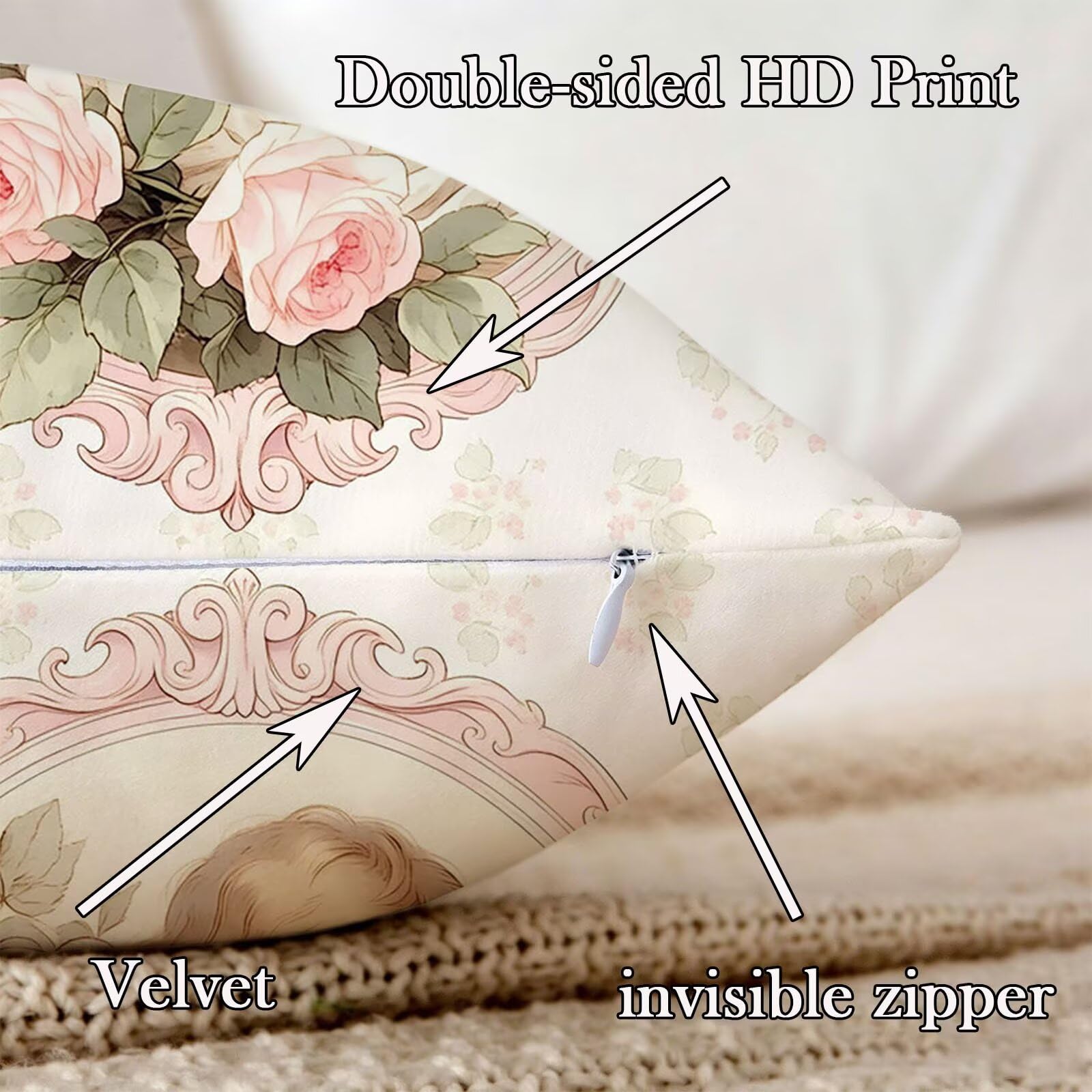 Federe per Cuscino, Cuscini per Divano 65x65cm Set di 2 Carino ala