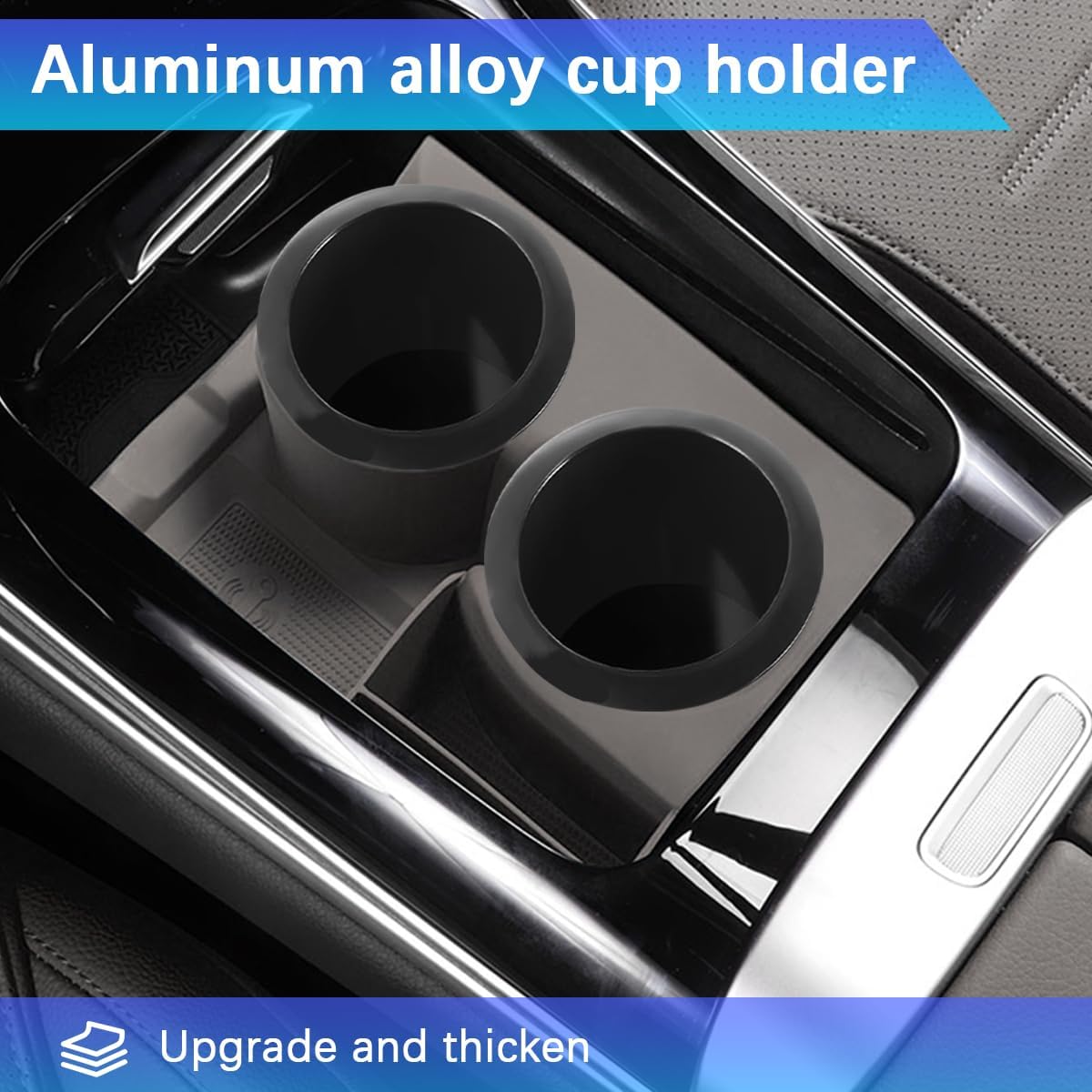 2PCS Car Recliner-Handles Cup Holder, Recessed Vehicle Cup Holder Insert Replacement, Automotive Interior Drink Can Mount Part Accessories, Universal for SUV Sedan Truck (Black)