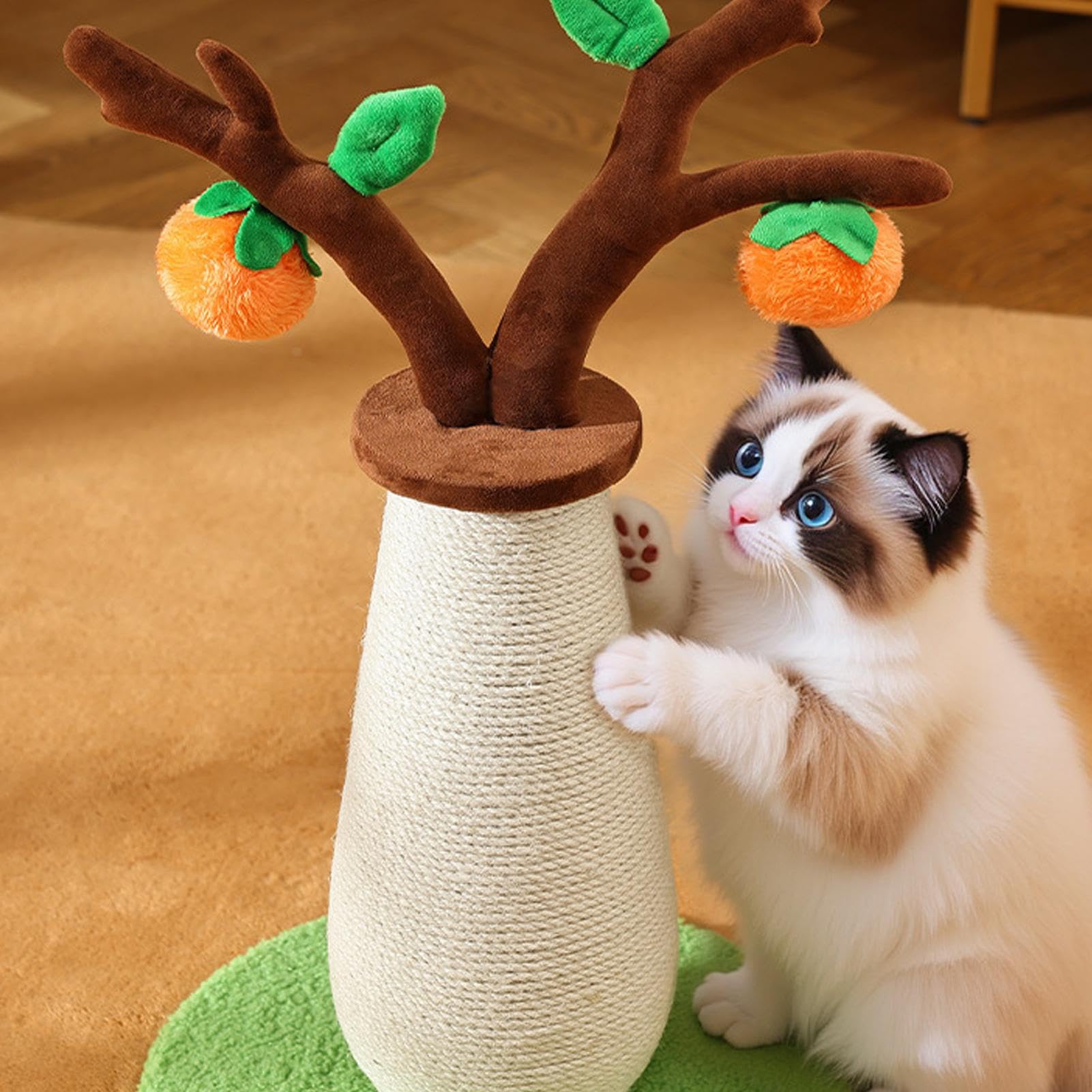 Rascador para Gatos Base De Felpa Antideslizante Para Cuidado De Uñas | Poste de Rascado para Gatos para en Sofá Mesa Esquina Área de durante Navidad y en el Hogar