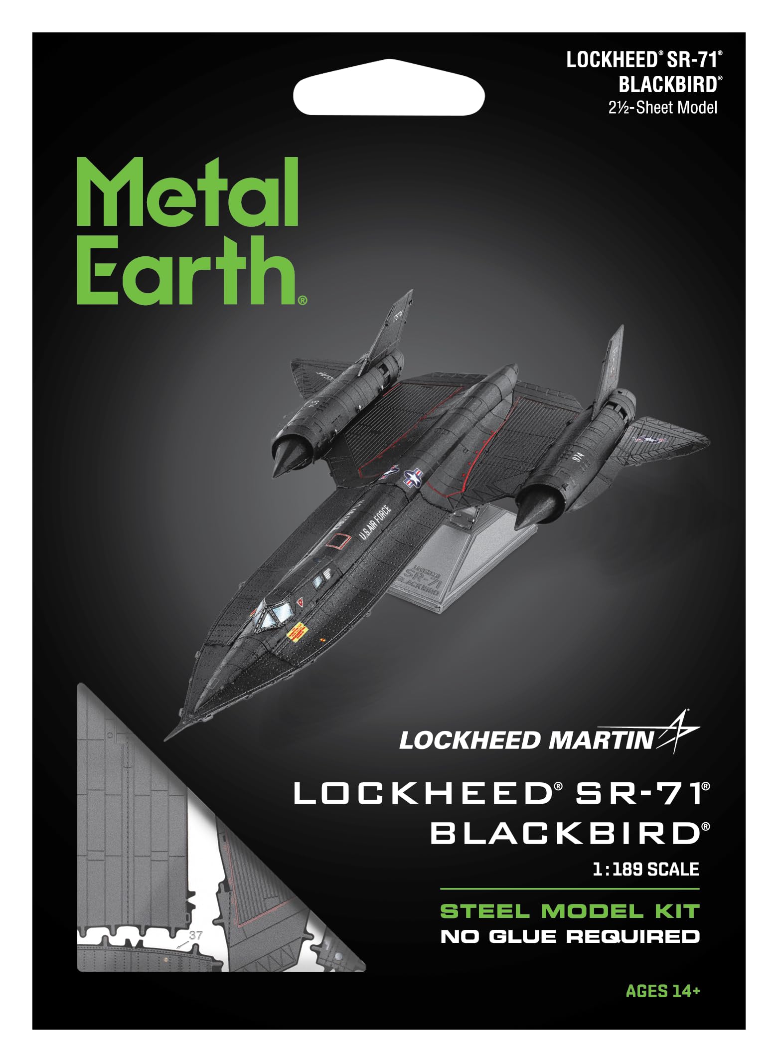 Metal Earth SR-71 Blackbird Color 3D Metal Model Kit Fascinations - Image 6