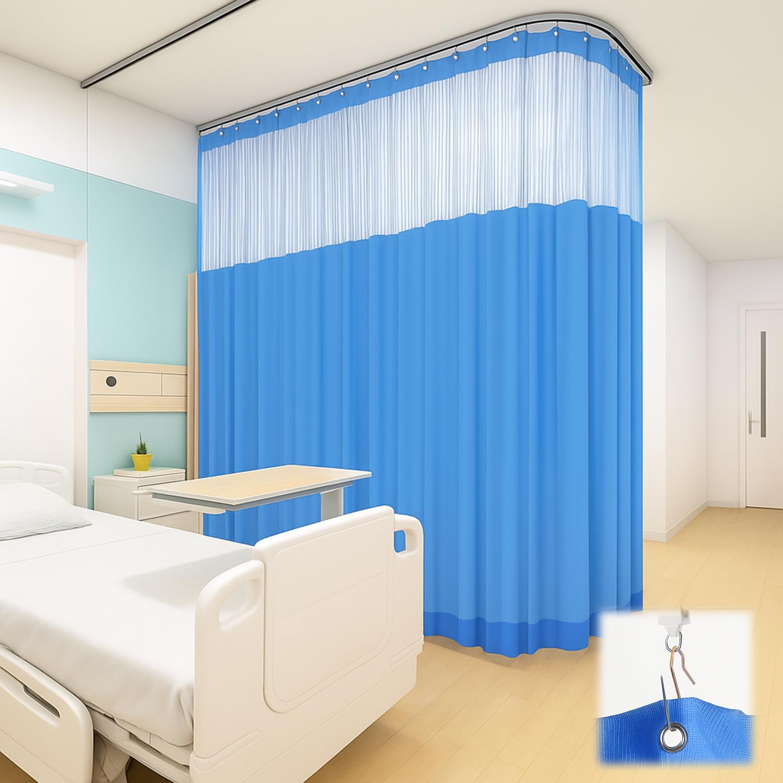180"W X 84"L /15 X 7FT Hospital Curtains with Grommet Top