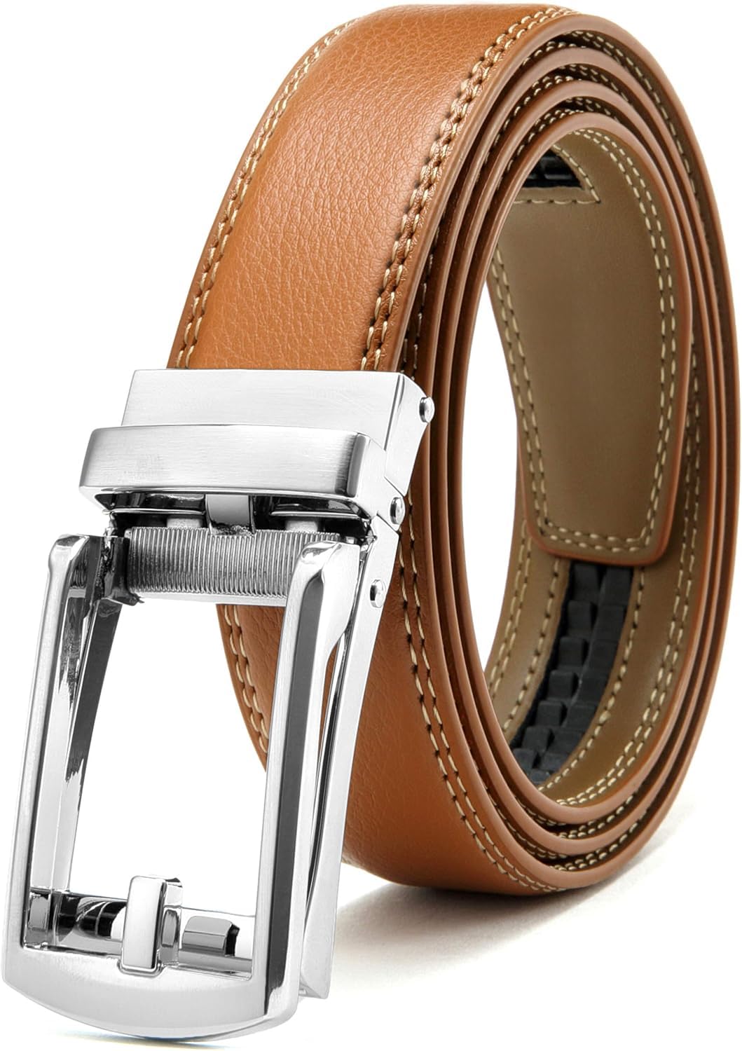 contacts Genuine Leather Belt for Men with Easier Adjustable Autolock Buckle Fit Everywhere |Formal & Casual | Elegant Gift Box (Waist Size Fit from 28" to 42")-picture-26