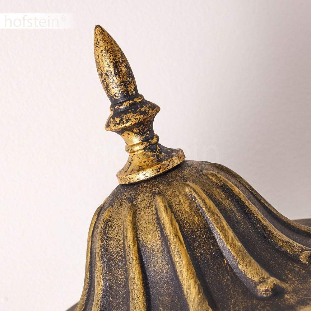 Lampada da parete per esterni Ribadeo, rilevatore di movimento, lampada verso l'alto in stile antico, alluminio fuso in marrone/oro, vetri, per terrazza/giardino, E27, retro/vintage, senza lampadina/e
