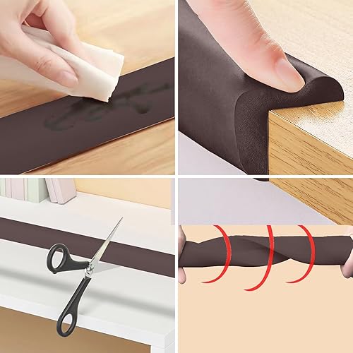 Miniatura 5 de Baby Proof Corners and Edges, Soft Foam Strip Baby Proofing Guards(12.0ft Edge+4corners) 3M Adhesive for Table, Furniture, Sharp Edges Protection.