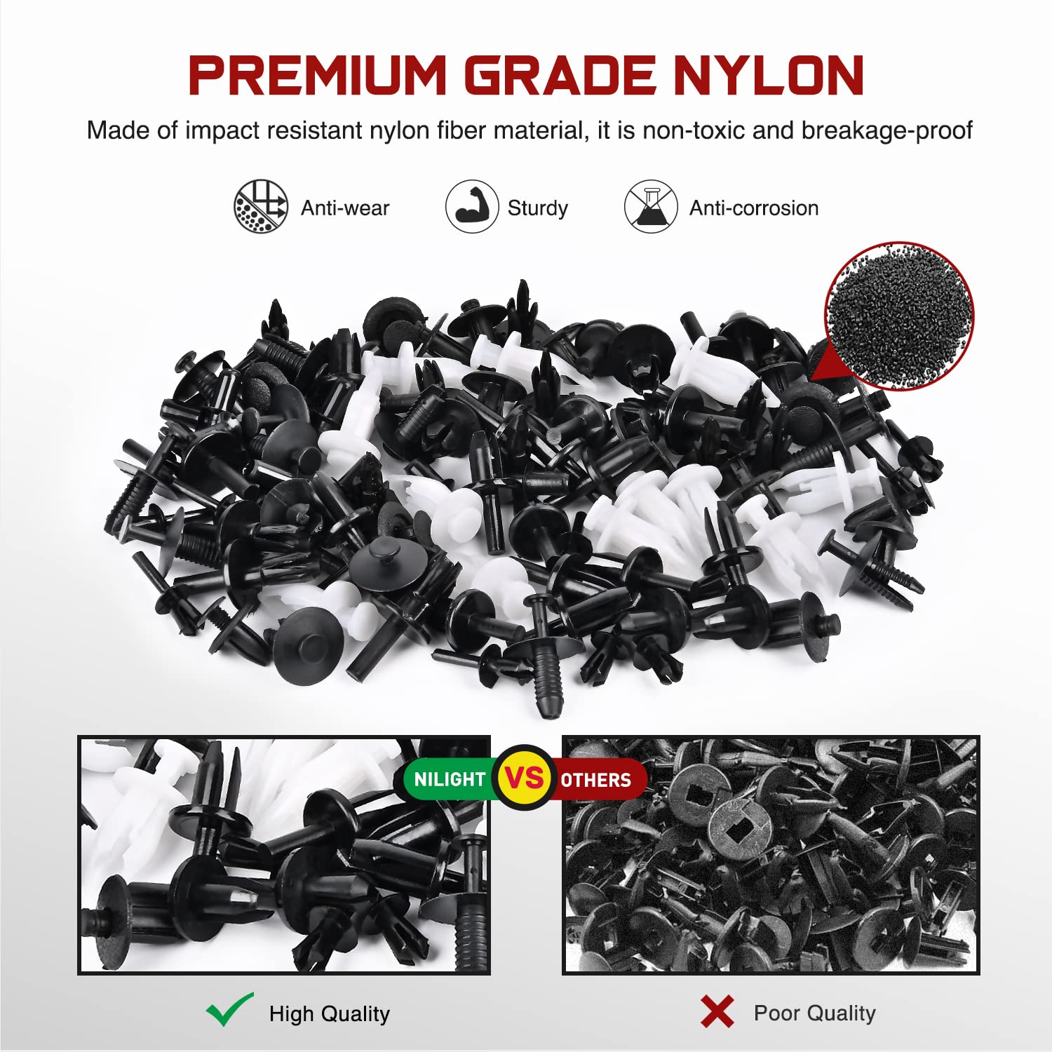Nilight 380pcs Car Retainer Clips & Fastener Remover image 3
