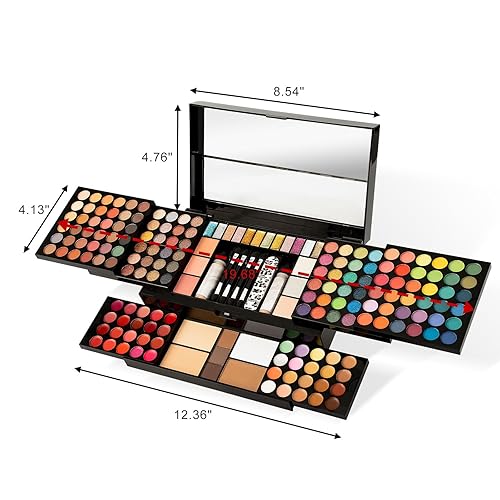 Miniatura 2 de Juego de paleta de maquillaje profesional de 186 colores, kit de maquillaje todo en uno para mujeres, incluye sombra de ojos, colorete facial, polvo