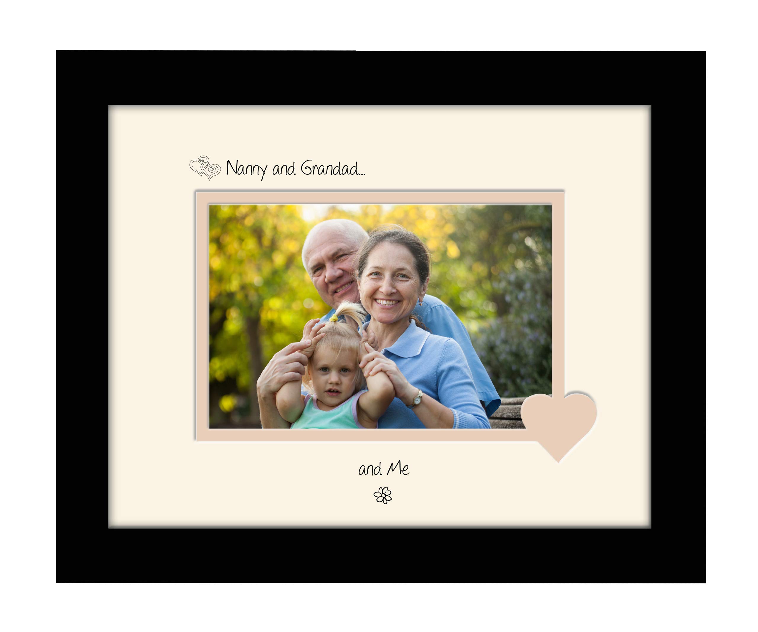 Photos In A Word Black Finish Frame Cream Mount Beige Inside Nanny & Grandad Photo Frame Nanny & Grandad And Me 6X4 Double Mounted 754F Quality Gift (Black Finish Frame Cream Mount Beige Inside)