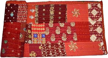 Silk Quilts Throw Blanket Patchwork Quilt King Size Kantha Quilt Handmade Bohemian Vintage Silk Patchwork Twin Size