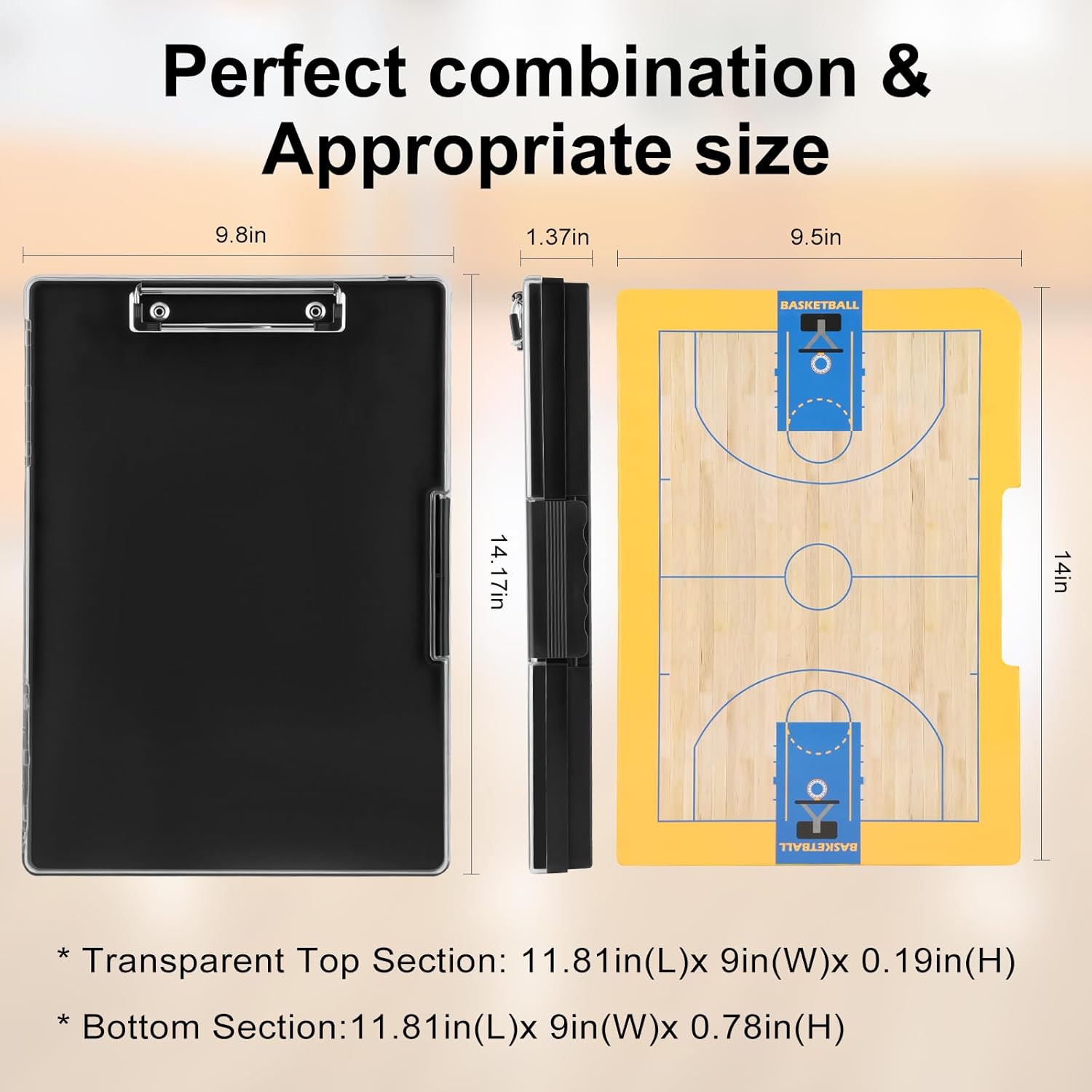 Basketball Clipboard for Coaches - All-Weather Double-Sided Dry Erase Board with Magnetic Pieces, Markers, Eraser, Whistle & Clear View Dry Erase Storage Box | Perfect Basketball Gifts