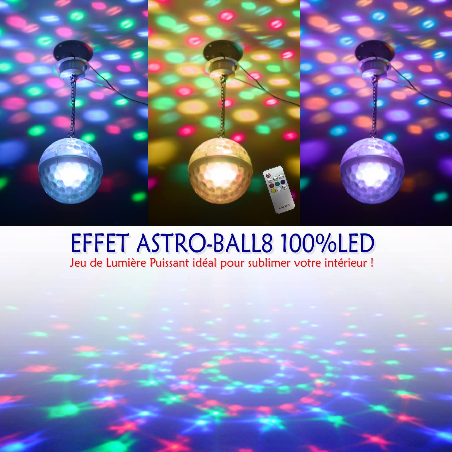 Juego de canciones para niños LTC KARAOKE-STAR2MKII – Bluetooth USB SD 100 W 2 altavoces 2 micrófonos 1 amplificador – Bola disco LED RGB regalo noche fiesta música