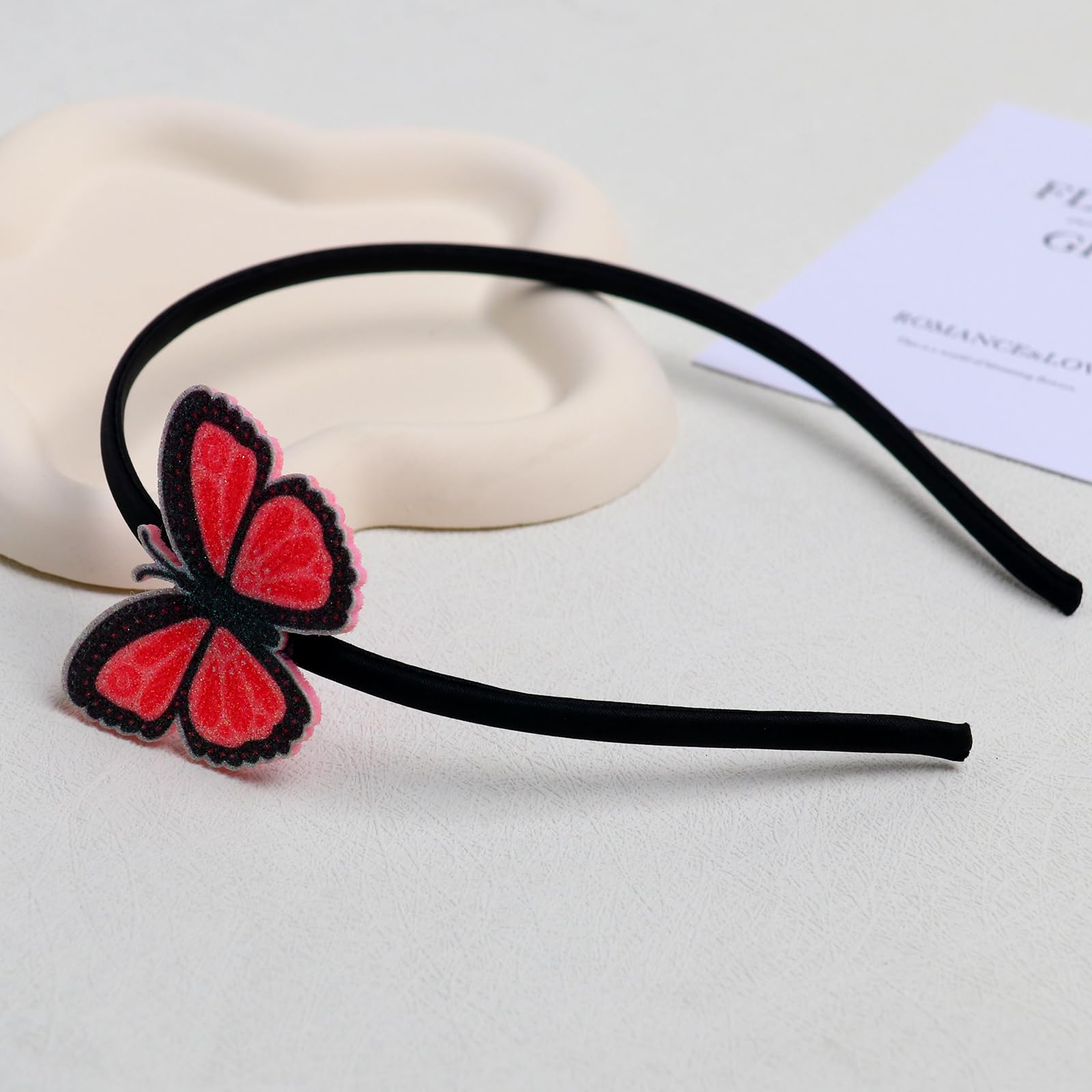 Amazon.com : Totelux Butterfly Headband Glitter Black  display picture 2