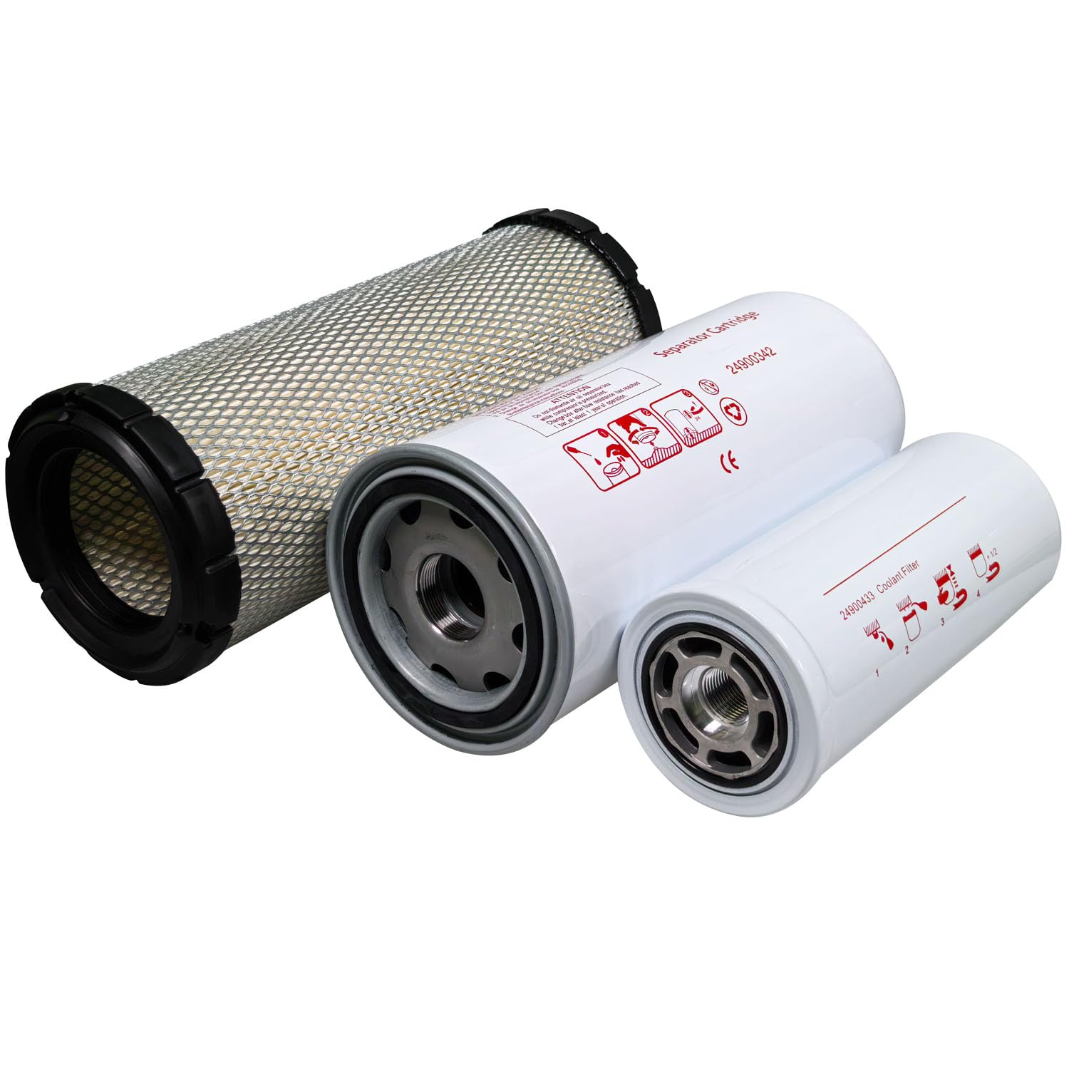 Filter Kit 24900342（48958235） Oil Separator 24900433 Oil Filter 47593353001 Air Filter, Compatible with Air Compressor Replacement Part