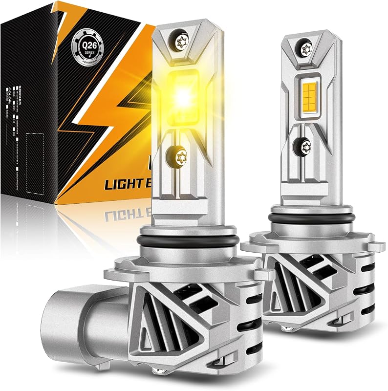 Kit de Faróis de Neblina LED Auxbeam Q26 9006/HB4 Amarelo-Dourado 3000K – 2 unidades