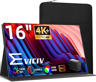 EVICIV モバイルモニター 4K 16インチ ケース付き 非光…