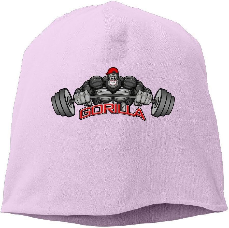 Men Women Gorilla Lifting Weight Beanies Skullies Knitted Caps Skull Cap