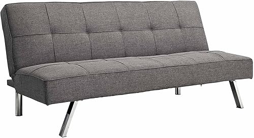 Sofá cama convertible de 68.9 x 32.3 x 29.15 pulgadas, moderno sofá cama con patas de metal, asiento de estar tapizado de lino, asiento de amor de