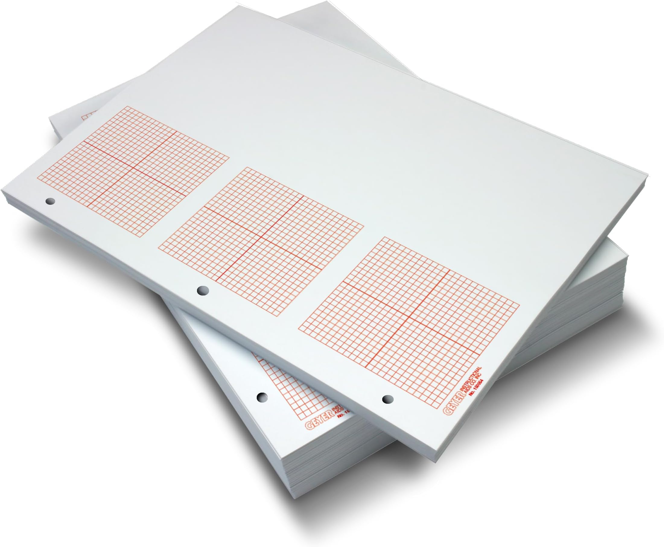Geyer Instructional Products 150054 3 Grid Graph Paper, 1/8", Red (Pack of 500)
