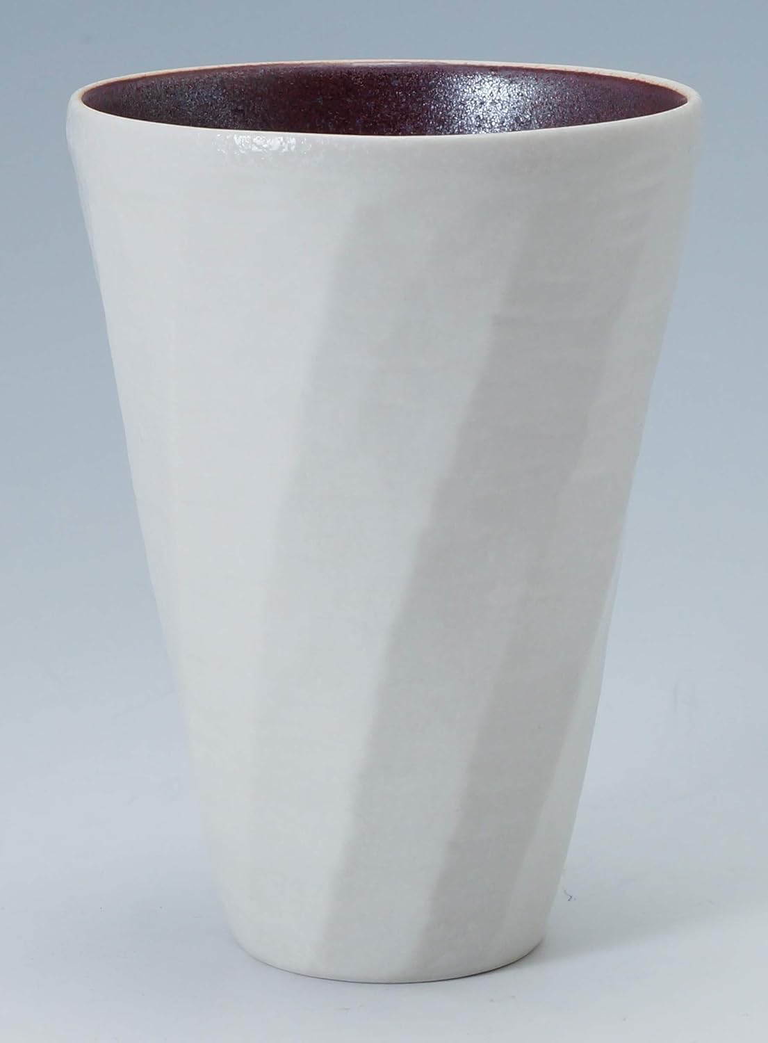 Okugawa Pottery 707704 White Porcelain Sand Crest Pair Tumbler