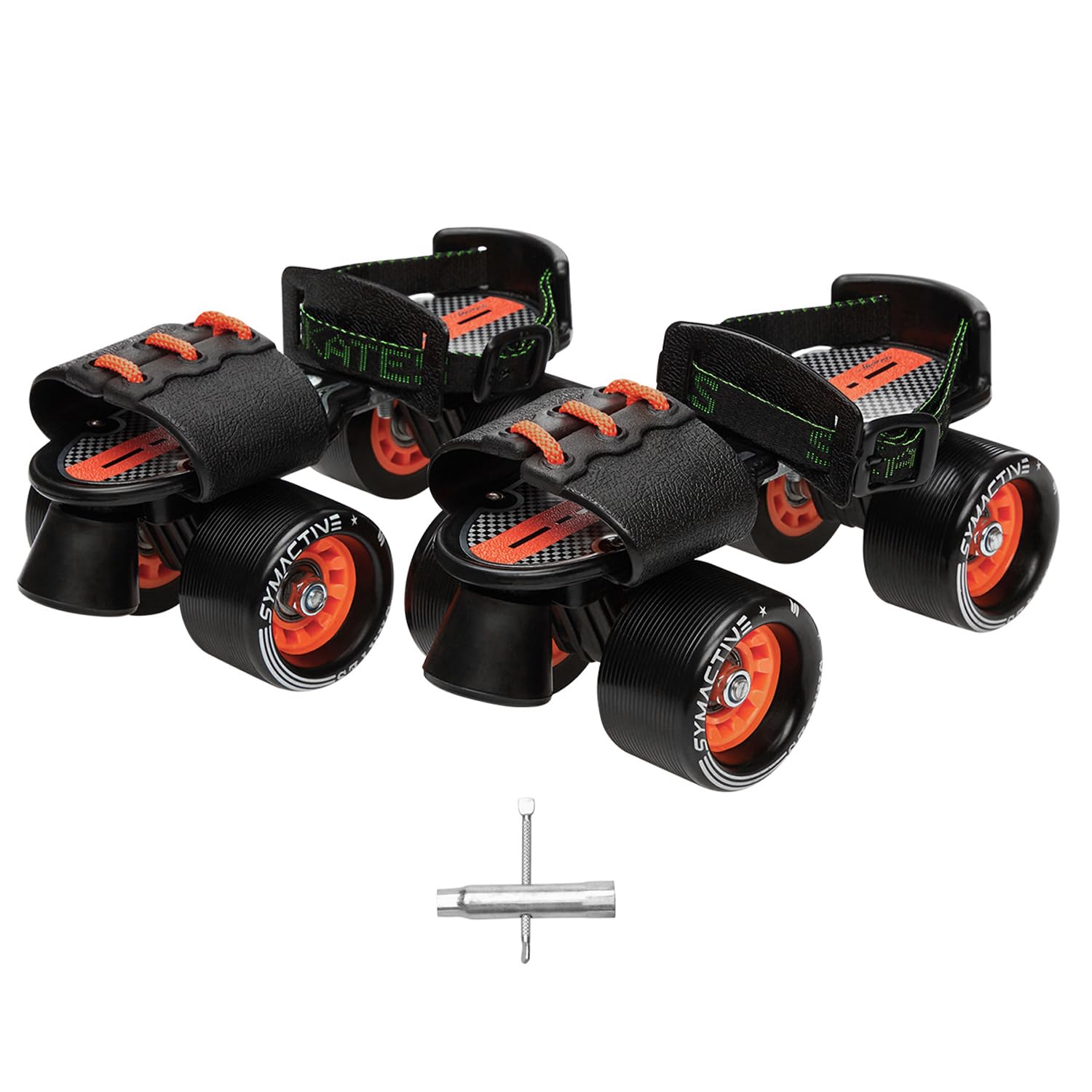 Amazon Brand - Symactive Adjustable Roller Blade Skates Suitable for Age Group (6-14 Years, Unisex, Speed_Wheel, Orange)