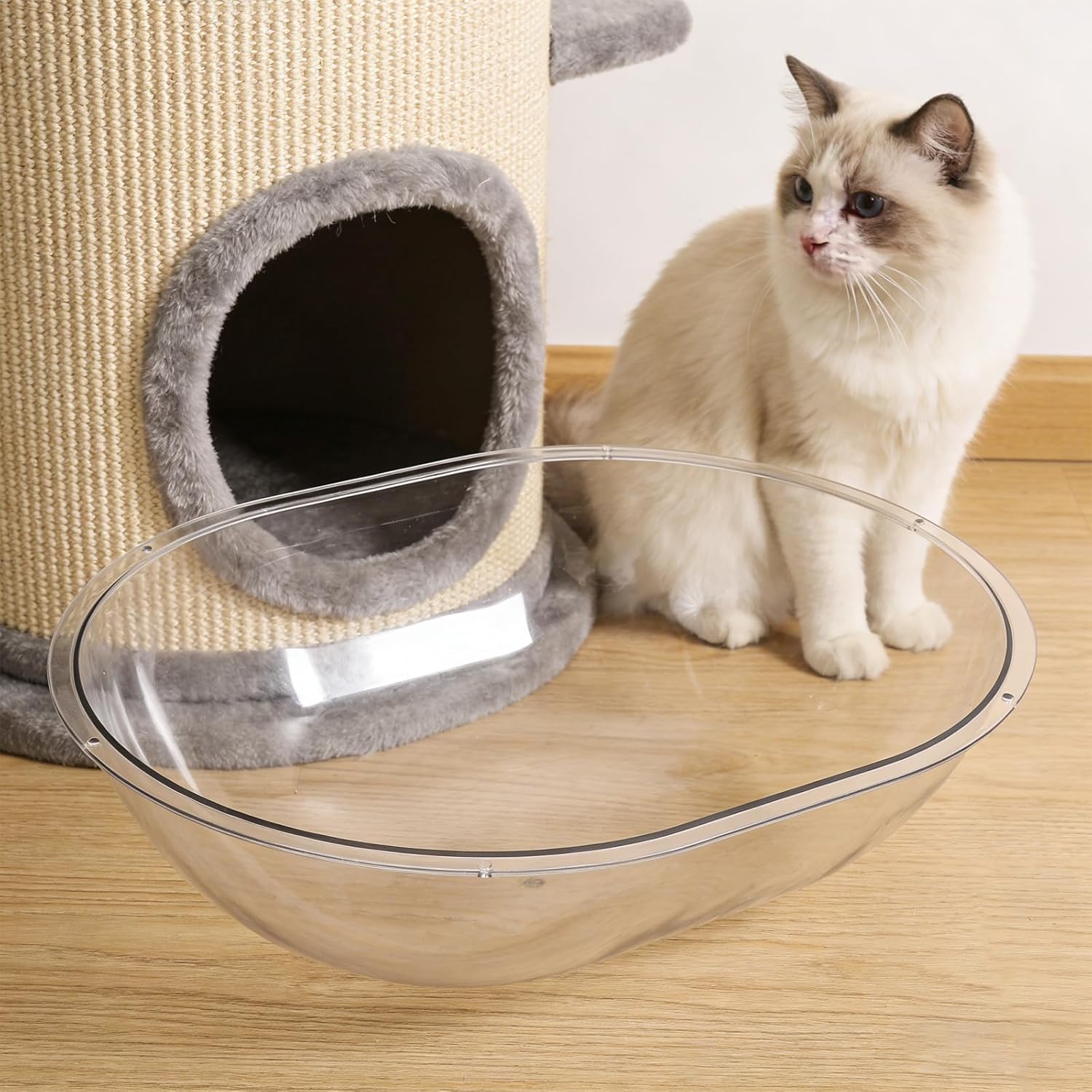 Acrylic Dome Window Perch, Cat Tree Hammock, Clear Kittens Nest Furniture Bubble Bowl Replacement, Space Capsule Design Bowl for Cat Wall Shelf Bed 40x30cm