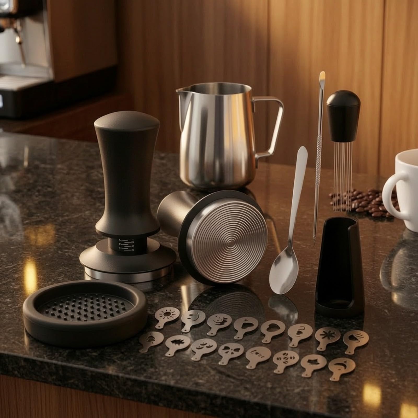 Pressino Caffè con Tappetino, Set Da 22 Pezzi 58MM