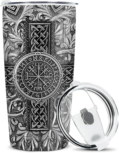 Vista 45 de winorax Vaso de lobo de regalo para mujeres y hombres, taza de lobo de 20 onzas, taza de viaje de acero inoxidable con aislamiento de café, vasos