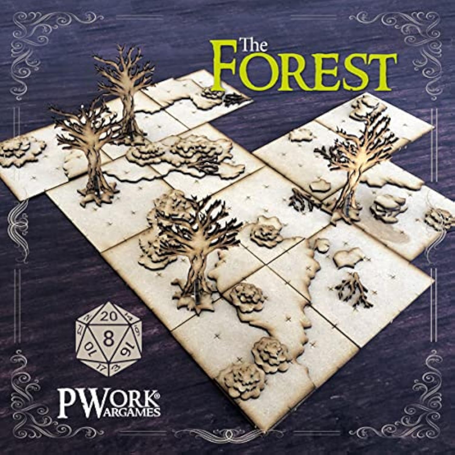 PWORK WARGAMES The Forest - 3D Tactical Maps Rpg Fantasy Dungeon Tiles - 3D Modular MDF 3mm Tactical Maps